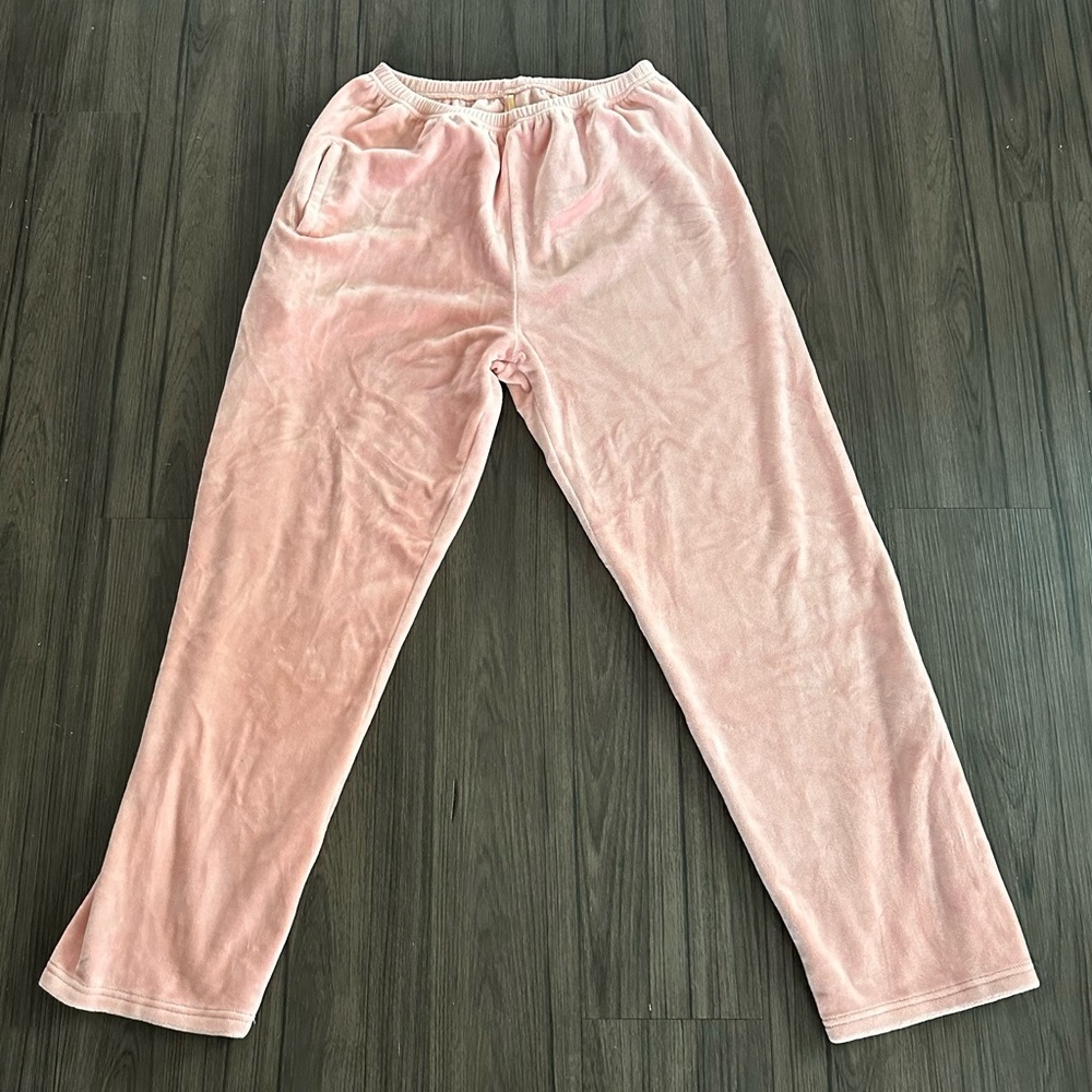 Pink Velour Lounge Pants (XL)